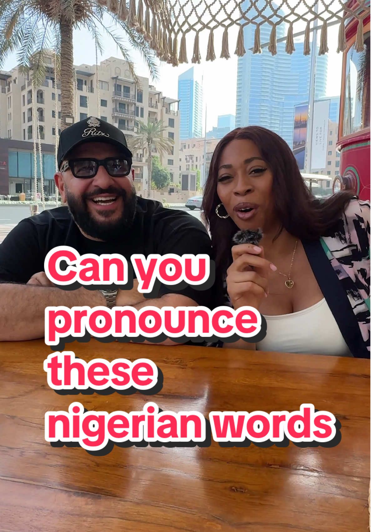 A post by @dreaknowsbest on TikTok caption: The last one😅 Can you pronounce these Nigerian slangs ?! #tiktoknigeria #tiktokarab #slang 