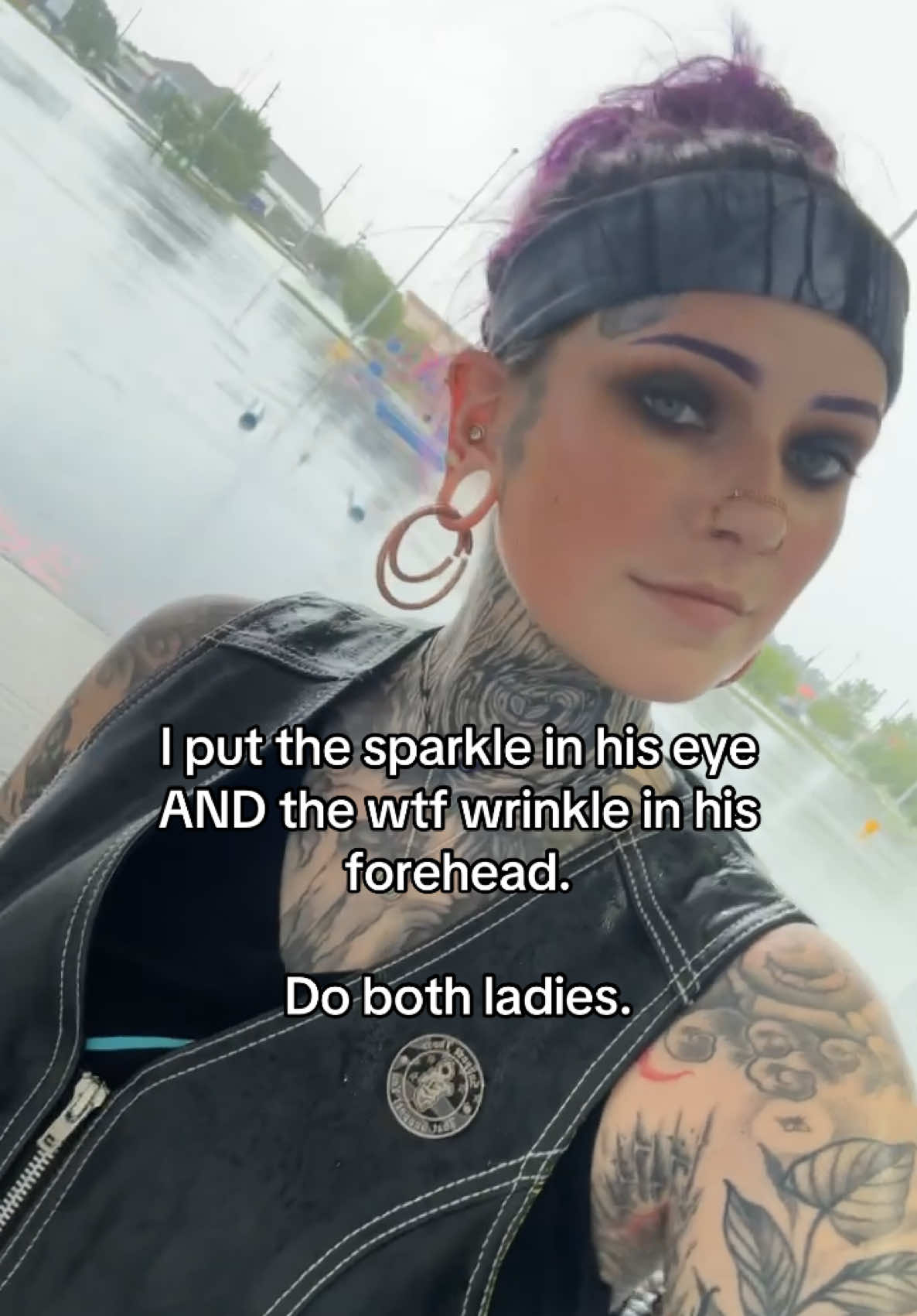 A post by @666spider_teeth on TikTok caption: Do both 😉 #spiderlegs #yallternative #biker #engagement #rain #fypage #relatable #trending #viral #fypシ #inked 