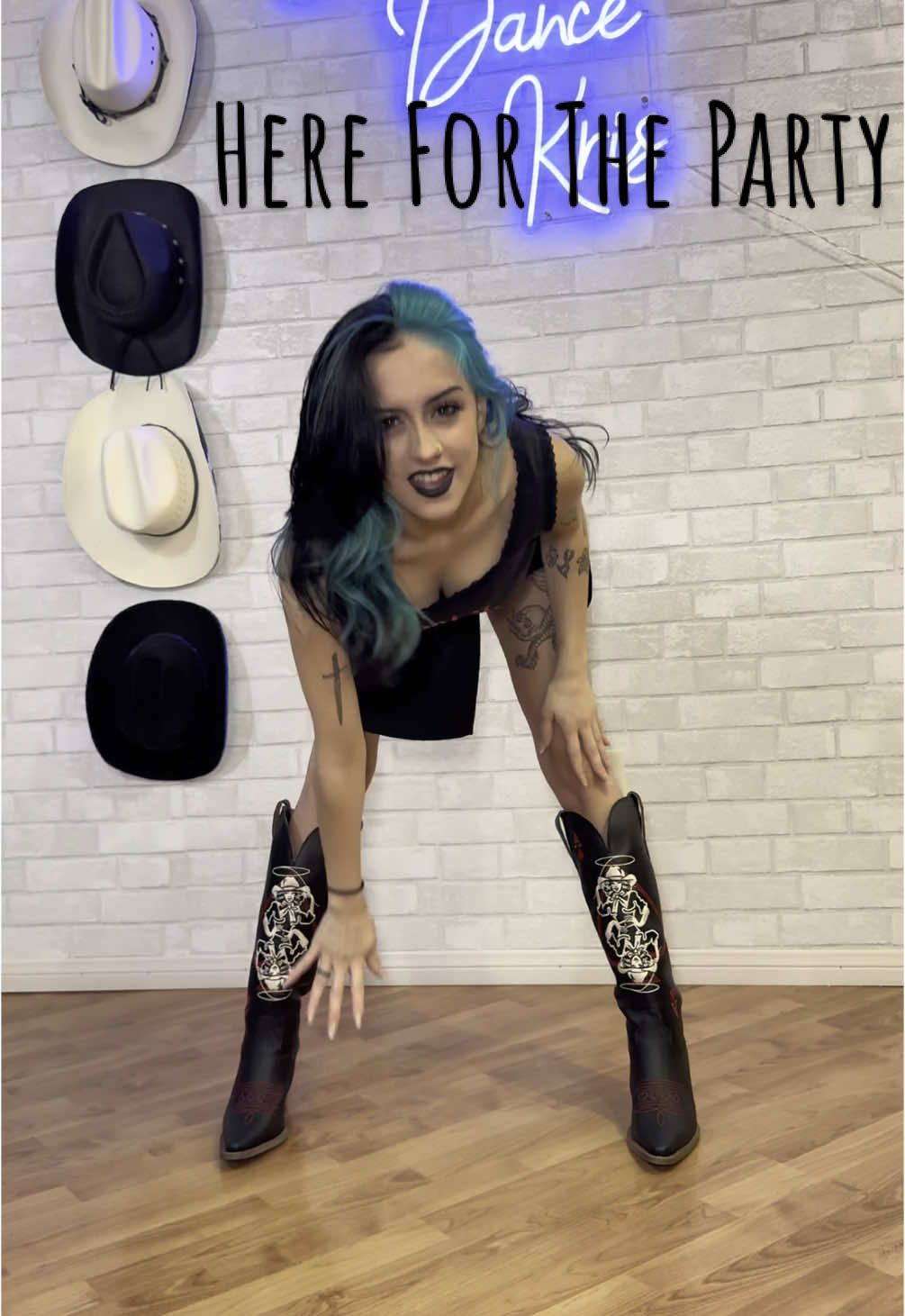 A post by @countrydancekris on TikTok caption: I saw @Dasha’s Here For The Party cover from Stagecoach and KNEW I had to learn the dance. Here’s my take😉 Here For The Party by Dasha out now on @Amazon Music 🤩 Boots by @Dingo1969 - use the link in my bio for a discount🖤 #sandiegolinedance #sandiegolinedancers #sandiegolinedancing #sandiegolinedancer #countrybar #gothcountry #gothcountrygirl #yallternative #gothlinedancer #gothlinedance #countrydancekris