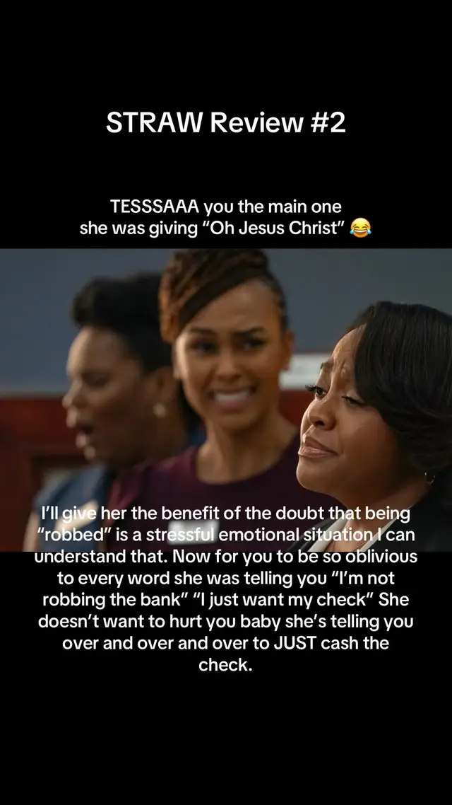 A post by @treveonmzb on TikTok caption: Doing a 3 for 1 post, not much pictures on google of the cast, this is mainly for Tessa 😤 just doing too much #straw #netflix #tarajiphenson #tylerperry #lionsgate #moviereview #fyp 