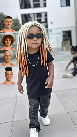 A post by @matifamily_luke on TikTok caption: 1.,2,3,4 ou 5, dit moi en commentaire laquel lui va le mieux 🤩 @Mati Family #matifa #matifamily_luke #matifamily #collab #hairstyle #babymatifa #babyluke #aifilter