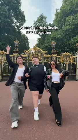 A post by @adamrayokay on TikTok caption: trio made it to the UK!!!!!😭🥹❤️