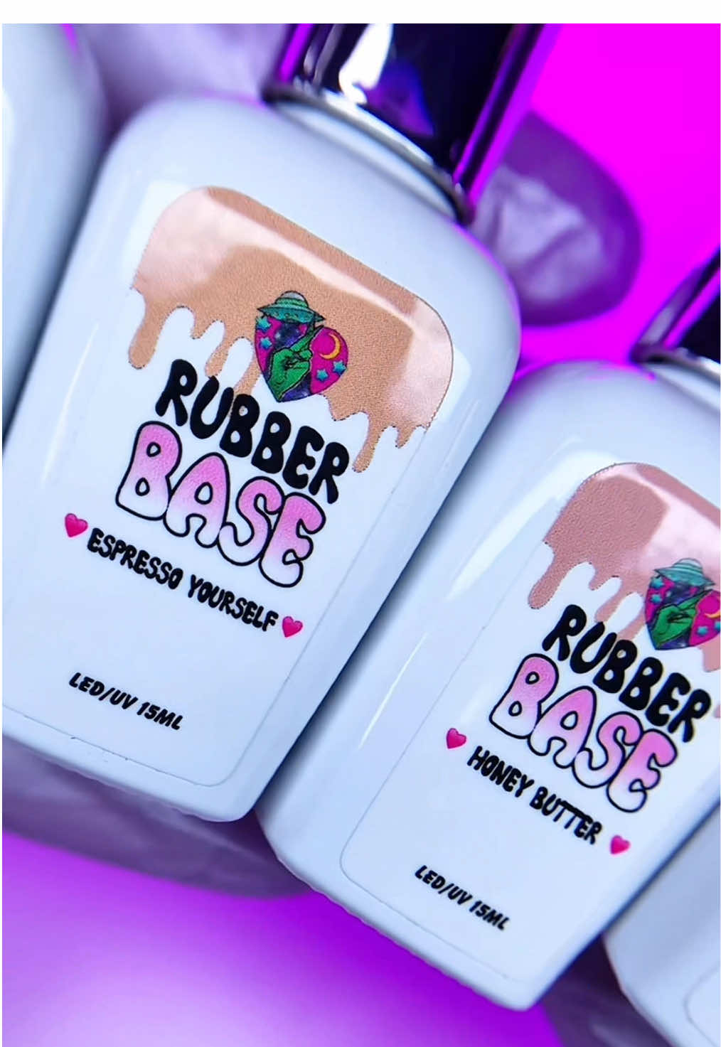 A post by @nailzbydevshop on TikTok caption: Our NEW Rubber Base gels are launching TOMORROW, June 9th at 8PM EST!⏰🩷 Who's ready to try our 6 beautiful color covers: 🍰Sweet Treat 💖Perfect Pink ☕️Espresso Yourself 🥥Coconut Drizzle 🧂Sugar N Spice 🍯Honey Butter Are you grabbing them?😍😍 #nails #rubberbase #rubberbasegel #gelx #gel #gelpolish #nailzbydevshop #gelnails 