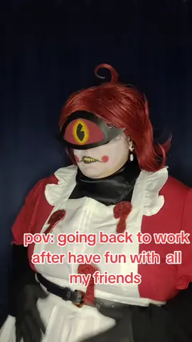 A post by @bloodbathqueen_sfx on TikTok caption: I forgot about this one 😁 #nifftycosplay #hazbinhotel #hazbinhotelcosplay #cosplaycommunity #cosplayer 