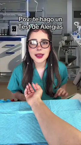 A post by @daniela.emmanuel on TikTok caption: Quédate al final para saber a qué eres alérgica 😱 #alergia #allergies #allergy #pruebadealergia #medical #asmr 