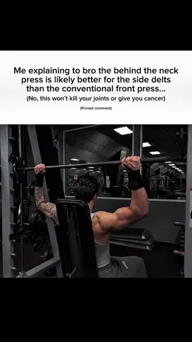 A post by @garyyahir on TikTok caption: Save and send this to the bro that thinks this will destroy his shoulders #delts #fyp #hypertrophy 
