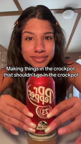 A post by @arimonika on TikTok caption: Making things in the crockpot that shouldn’t go in the crock pot . #crockpotrecipes #imyourmomnow #easyrecipe #tenderribs #falloffboneribs #easybbq #crockpotdinner #quickdinner #drpepperribs #sahm 