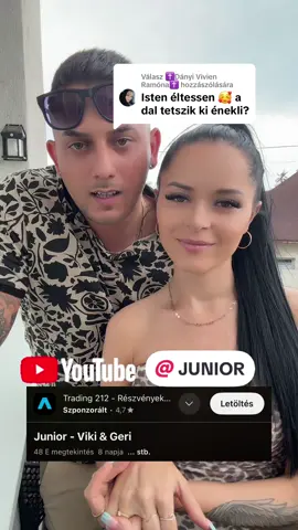 A post by @lipko05 on TikTok caption: Válasz @✝️Dányi Vivien Ramóna✝️ részére Junior-Viki&Geri❤️ köszönjük❤️@💋Imre Gergő💋 @JUNIOR #junior #vikigeri #youtube #zene #szülinap #boldogság #imregergő #lipkoviki #vikigeri #nekedbelegyen #boldogság #szerelem 