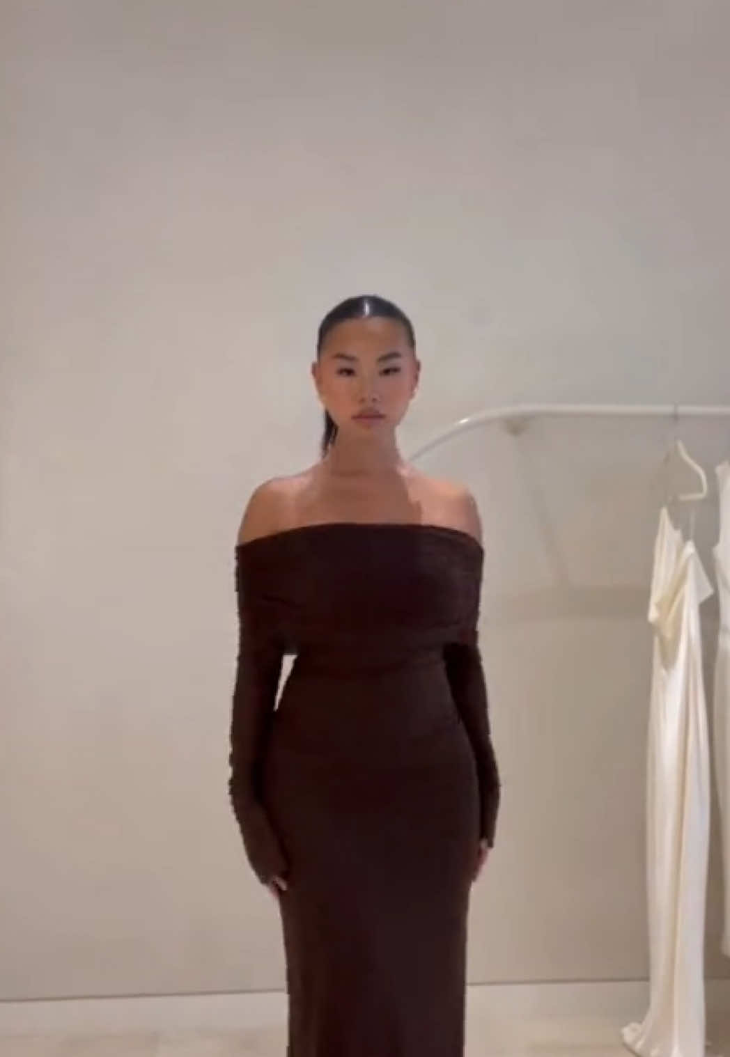 A post by @meshki on TikTok caption: JOSIE is back 🤌🏽🤌🏽 Which colour are you wearing?  #MESHKI #Maxidress #occasionwear #outfitinspo #shopping #weddingguestdress #winterstyling 