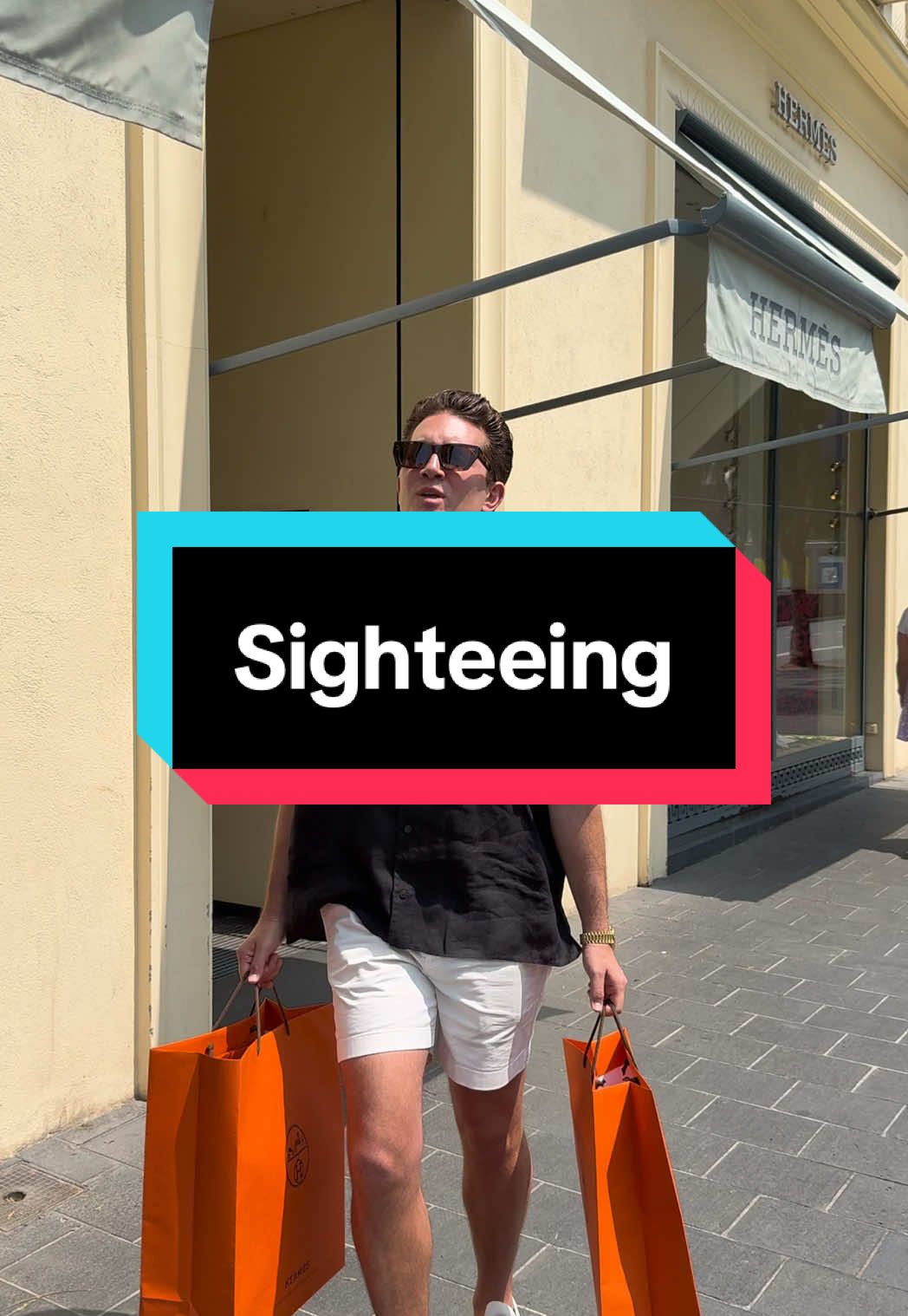 A post by @ericgoldie on TikTok caption: Technically, we saw sites. #nice #france #southoffrance #husbands #couplescomedy #marriedlife #cotedazur #hermes 