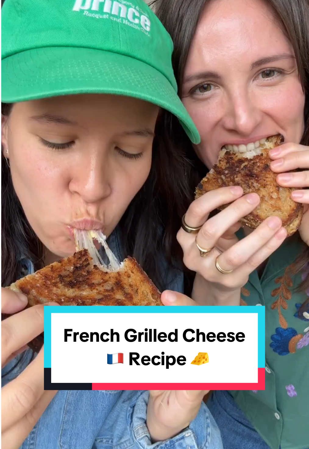 A post by @hellofrenchnyc on TikTok caption: Le French Grilled Cheese: 🇫🇷ma recette/my recipe! Here’s what went inside this golden beauty: — Sourdough bread → pain au levain (2 slices, not too thin) — Gruyère cheese, grated → a lot of gruyère râpé (@gruyere_aop in this one!) — Mustard → moutarde (I used @mailleus Rich Country, but Dijon or moutarde à l’ancienne works too) — Onion, medium, thinly sliced → oignon émincé — Honey → miel (just a touch to caramelize those onions perfectly) — Butter → beurre (gotta be French butter like @isignyamerica for perfection!) — Olive oil → huile d’olive (optional, but adds a lovely finish) — Cookwear → @staub_usa La Plancha for grilling and the mini cocotte for garnishes Bonus tips for grilled cheese greatness: ✔️ Grated cheese melts faster and more evenly ✔️ Low and slow prevents burning and allows perfect caramelization ✔️ Cover while grilling — critical for melty cheese without drying out the bread (If you don’t have a cast iron grill press, a lid or metal bowl works great) ✔️ Rest before slicing the grilled cheese to keep all that cheesy goodness inside Save this for your next French night in, and send this to the person you want to eat this with! Bisous 😊 . . . #GrilledCheese #Gruyere #FrenchFood #Frenchrecipe