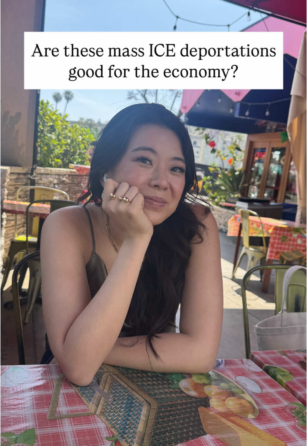 A post by @yourrichbff on TikTok caption: Are mass deportations of undocumented immigrants good for the economy?! #money #finance #financialfreedom #economy #immigrants #ICE #LA #deportations 