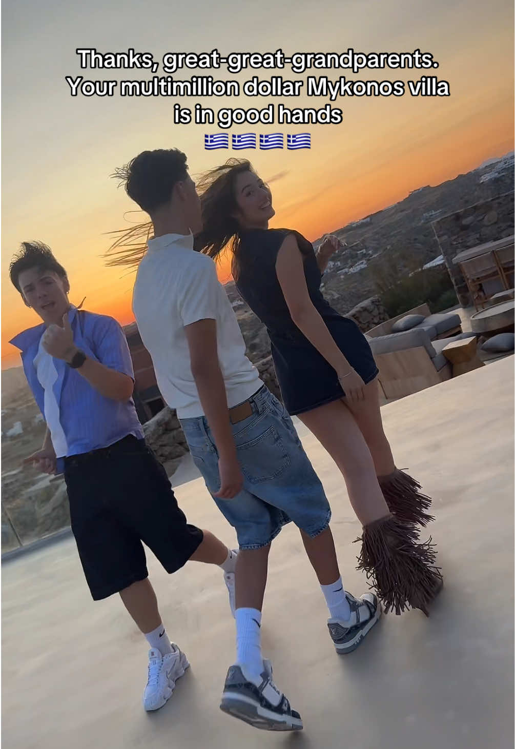A post by @borsi___ on TikTok caption: thx to our families’ legacy, we didn’t even work for this view 🇬🇷😘