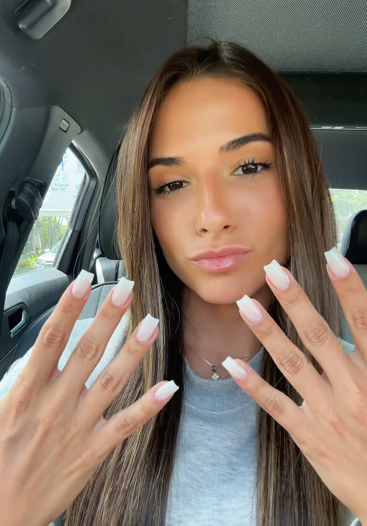 A post by @avbfit on TikTok caption: from white french to white chrome & I wouldnt have it any other way @Brianna 🤍☁️🐚 give me inspo for my next appointment 👀 #whitenails #nailinspo #nailsrt #whitenailsdesign #whitenailpolish 
