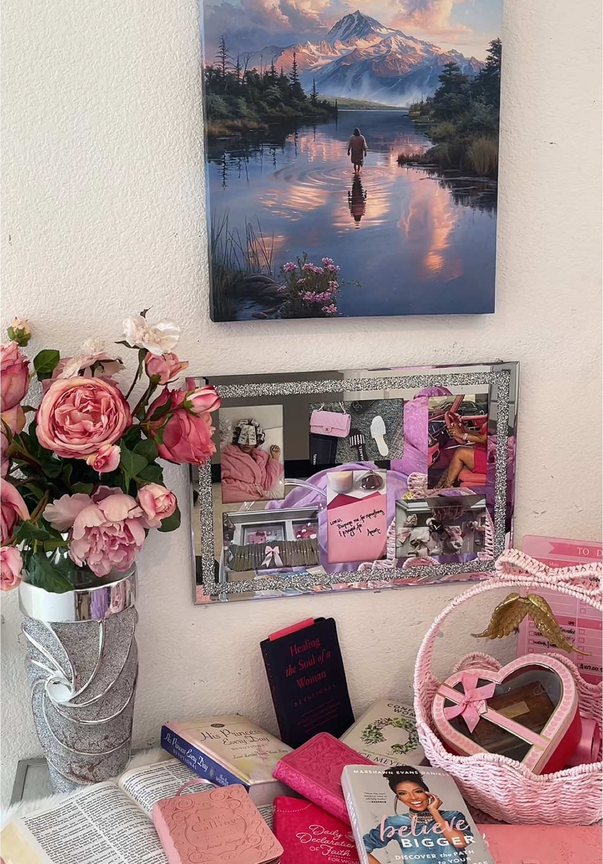 A post by @soprettyshell on TikTok caption: My new prayer area 🕊️💞