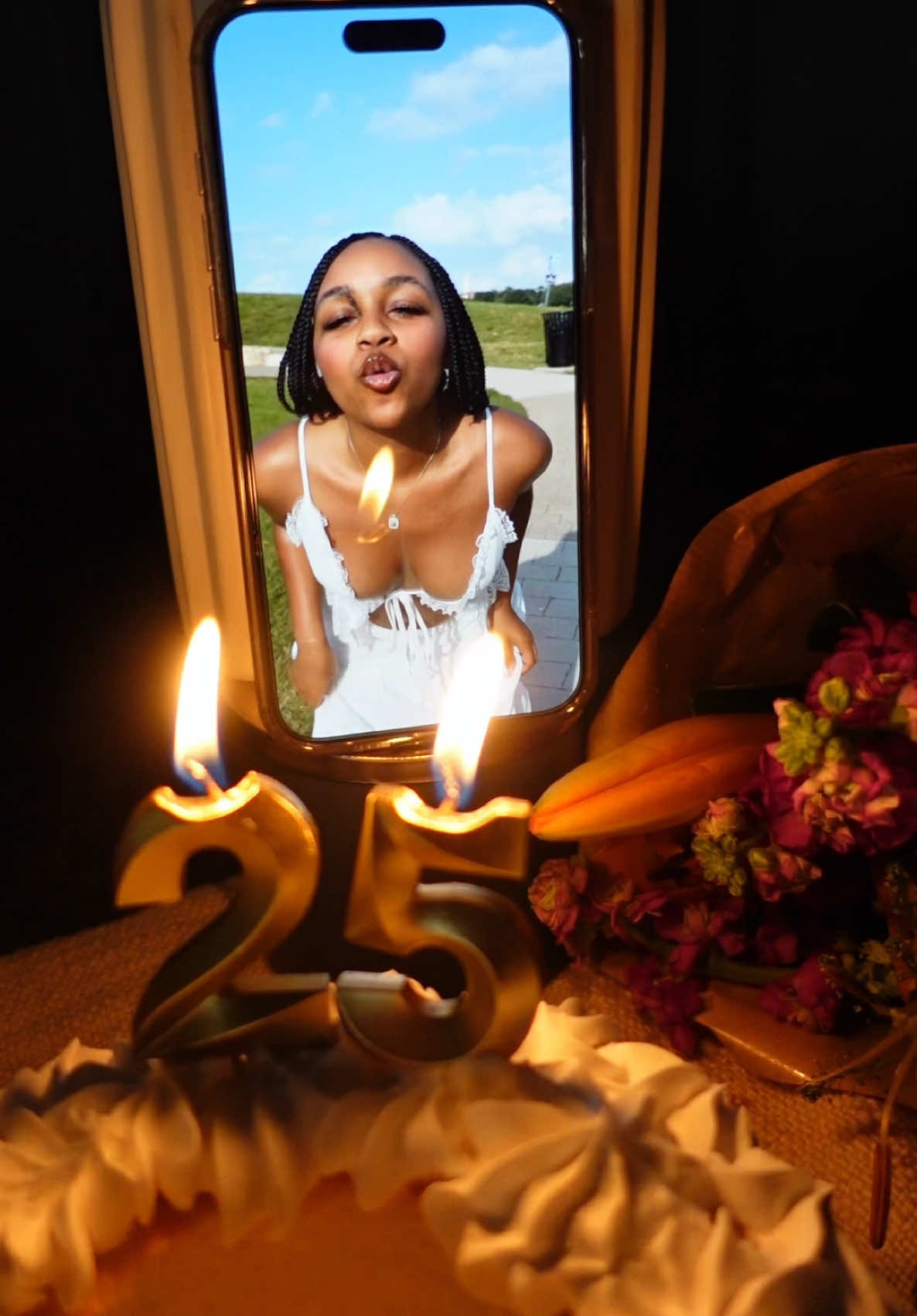 A post by @joiya.lanae on TikTok caption: Reached a quarter but still a dime ✨🎂 #25 #birthday #bday #25thbirthday 