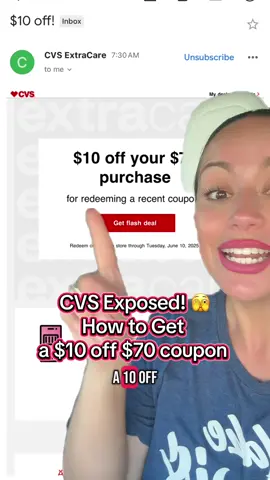 A post by @couponing4beginners on TikTok caption: ‼️How to get a $10 off $70 or something similar at CVS! Watch until the end for all of the info and questions answered. If you have any tips or recommendations please share in the comments 😃🙌🏼🙏🏼 #couponing4beginners #couponer #cvs #coupons 