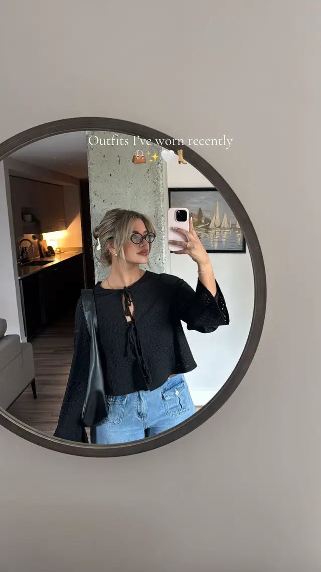 A post by @samanthaalfred on TikTok caption: Outfits I’ve worn recently 👜✨🤍👢