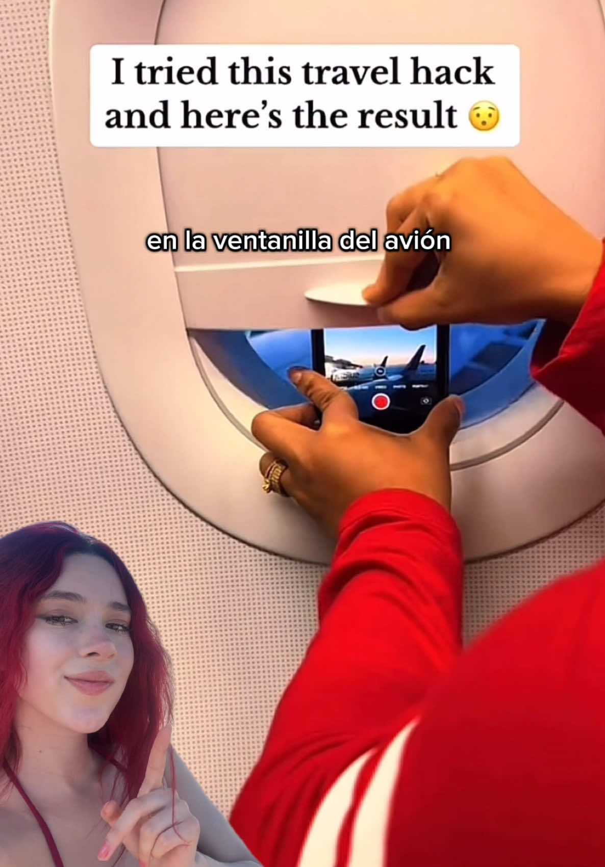 A post by @dafnezzuniga on TikTok caption: Haciendo video viral de avión 😯 #tiktokviral #fyp #videoviral 