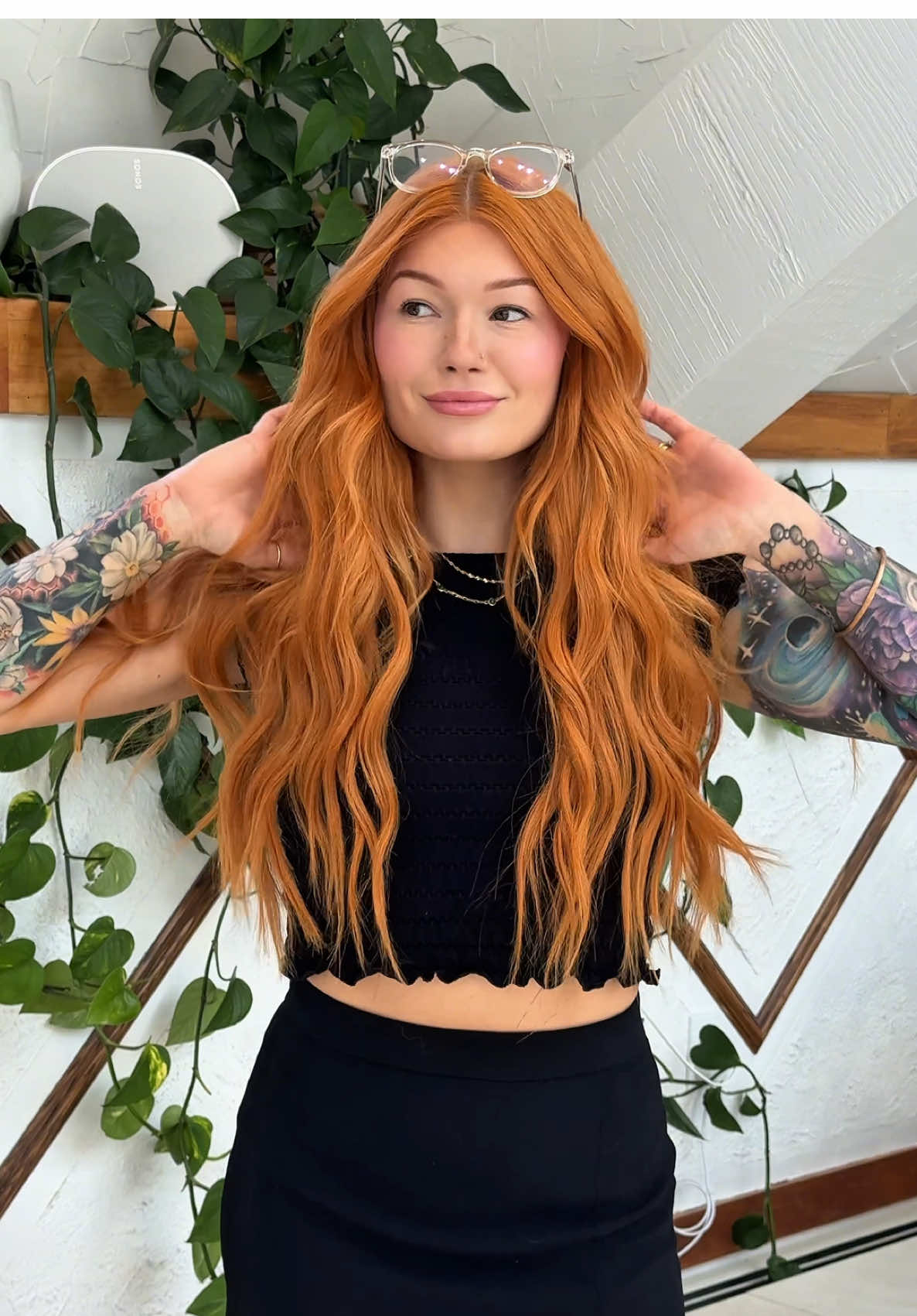A post by @abbeybrookee on TikTok caption: Outfits I didn’t stain this week 😭✨ like so proud!!! #outfits #hairsalon #copperhair 