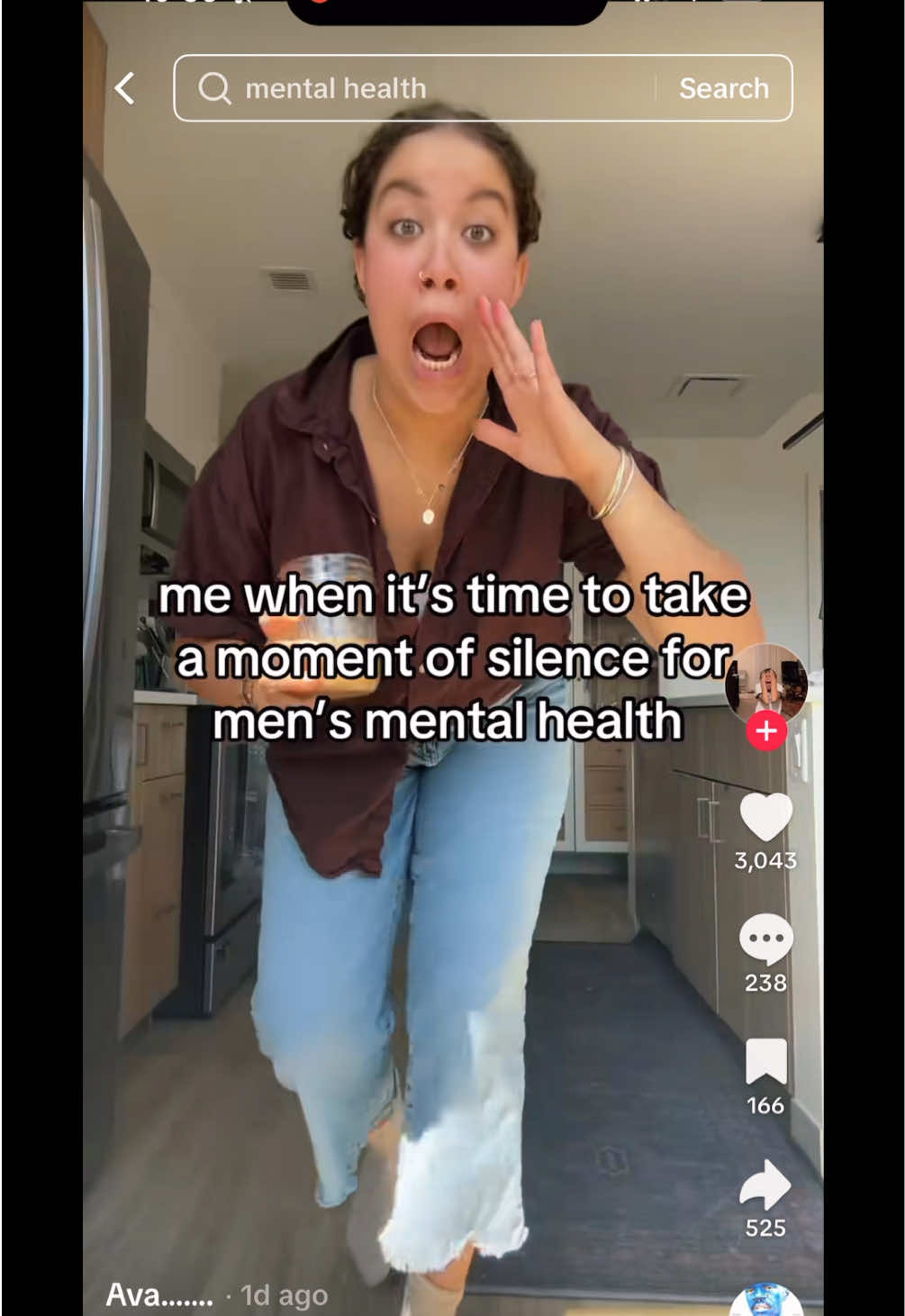 A post by @thejoeyswoll on TikTok caption: Whether you’re a man or woman, mental health is NOT a joke and we need to support each other. #fyp