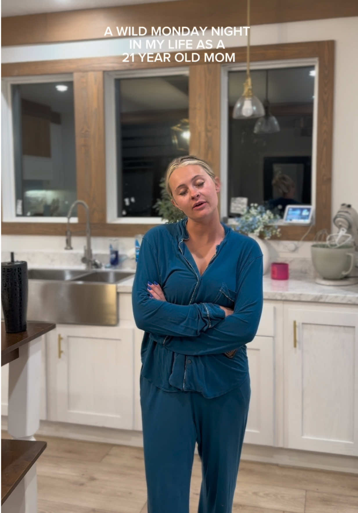 A post by @kylieapitts on TikTok caption: What a wild Monday night over here 😝😂🫣 #sahm #kyliepitts #sahmlife #nightroutine #sahmlifestyle 