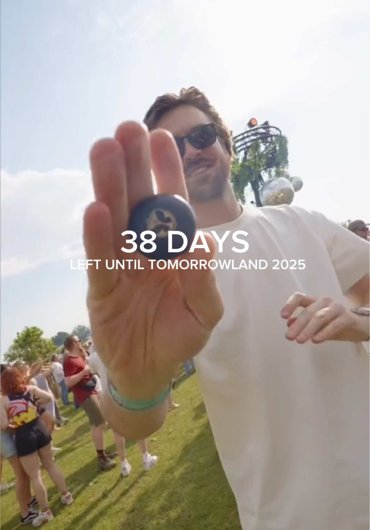 A post by @tomorrowland on TikTok caption: 38 days left until Tomorrowland 2025. #ElectronicMusic #tomorrowland #festival  