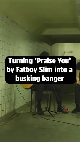 A post by @renmakesmusic on TikTok caption: one day we were busking this song in brighton and Mr @officialfatboyslim walked past and started filming us. the video is somewhere on the interweb #renmakesmusic #thebigpush #fatboyslim #busking #brighton #praiseyou #acoustic