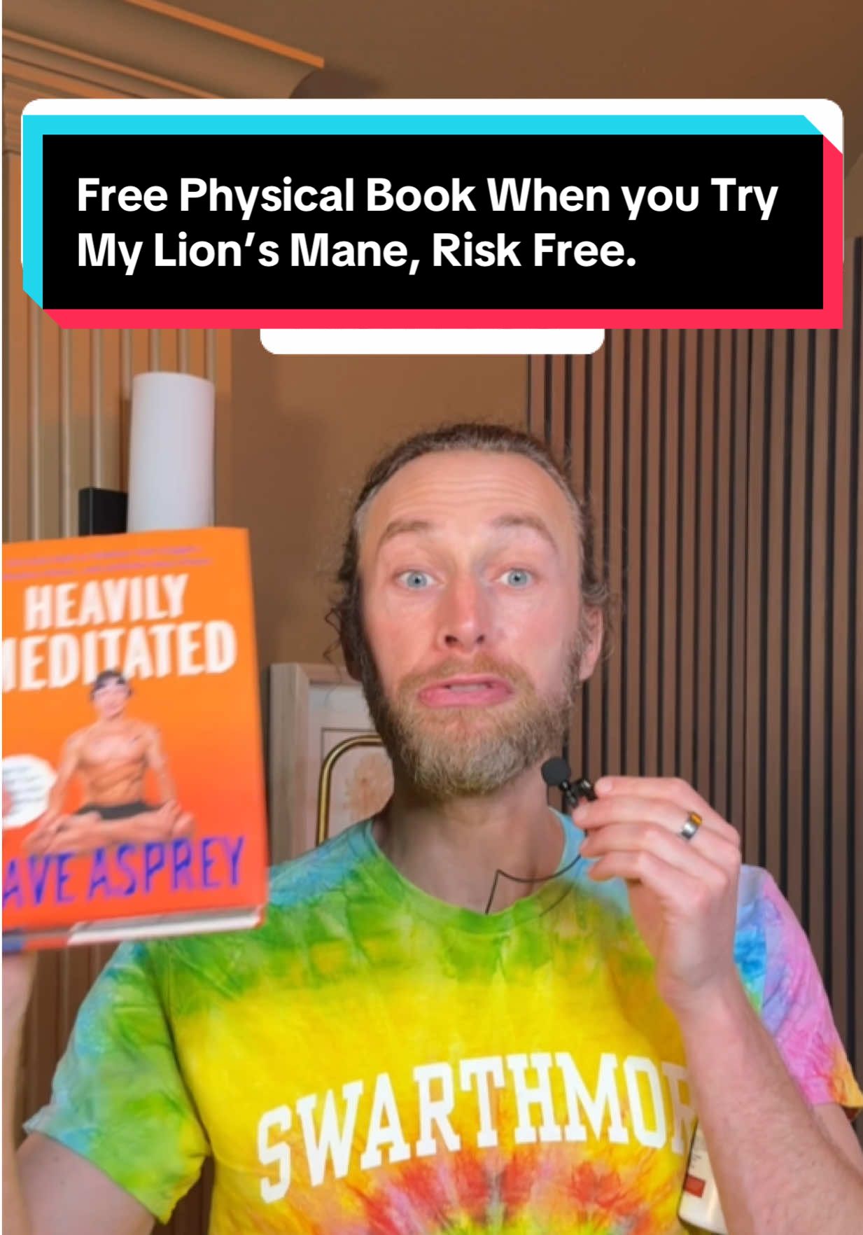A post by @robertwblove on TikTok caption: Free Physical Book When You Try my Lion’s Mane 100% Risk Free. #lionsmane #brain #memory #daveasprey #heavilymeditated #sleep #sponsored 