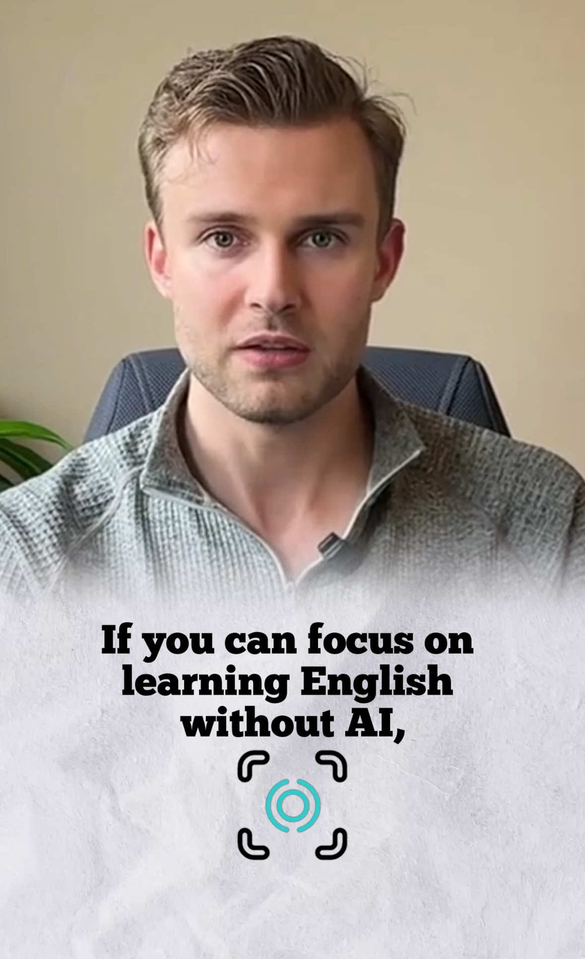 A post by @englishattheready on TikTok caption: Stop using AI to learn English… here’s why. 