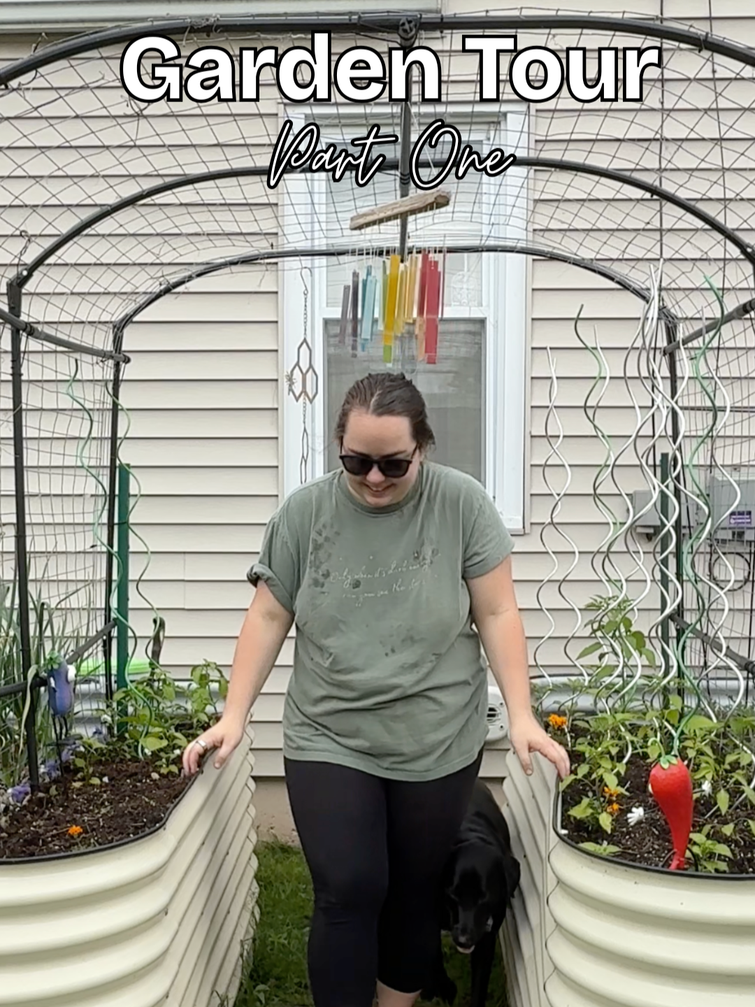 A post by @livingplanetfriendly on TikTok caption: Welcome to my little backyard garden 🌿✨   PART ONE: my garden beds   I’m taking you on a quick tour of what’s growing and what I’ve planted so far!     #GardenTour #BackyardGarden #OrganicGardening #SlowLiving #GrowYourOwn #GardenLife