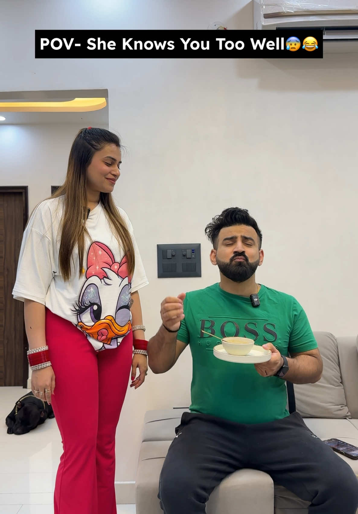 A post by @rajatbornstar on TikTok caption: When She Knows You Too Well 😂🙈 #couplegoals #trending #tiktokviral #couplethings #rajatbornstar 