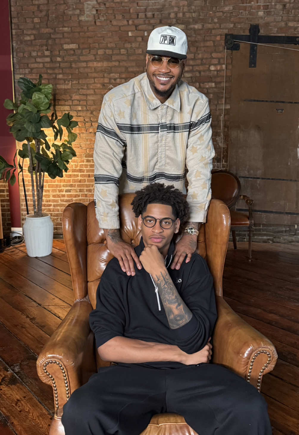 A post by @instagram on TikTok caption: Who would win in a game to 11 between father-son duo @Carmelo Anthony and @K I Y🥱? 🫣🏀 #CloseFriendsOnly 