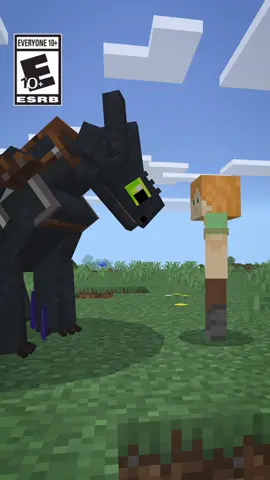 A post by @minecraft on TikTok caption: Steves rise up 💚  Add dragons to your existing Minecraft worlds with the @httydragon Add-on available now. #Minecraft #minecraftmemes 