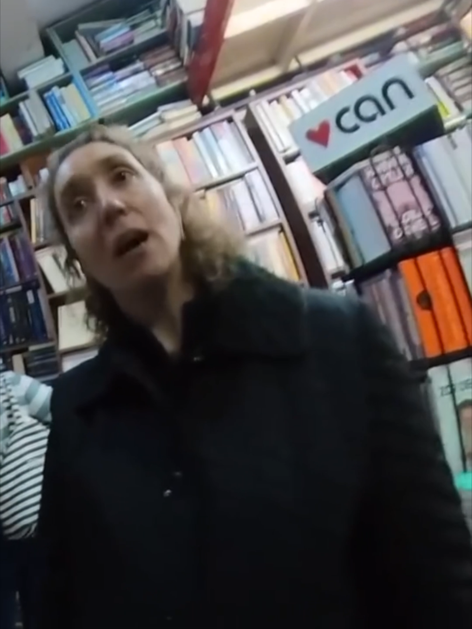 A post by @xiaomanyc on TikTok caption: Speaking Turkish in a Turkish bookstore