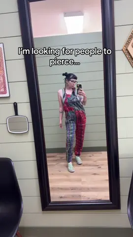 A post by @bigboibrianna on TikTok caption: Come on down #fyp #fypシ #funny #outfit #piercing #piercings #piercingapprentice #tattooshop 