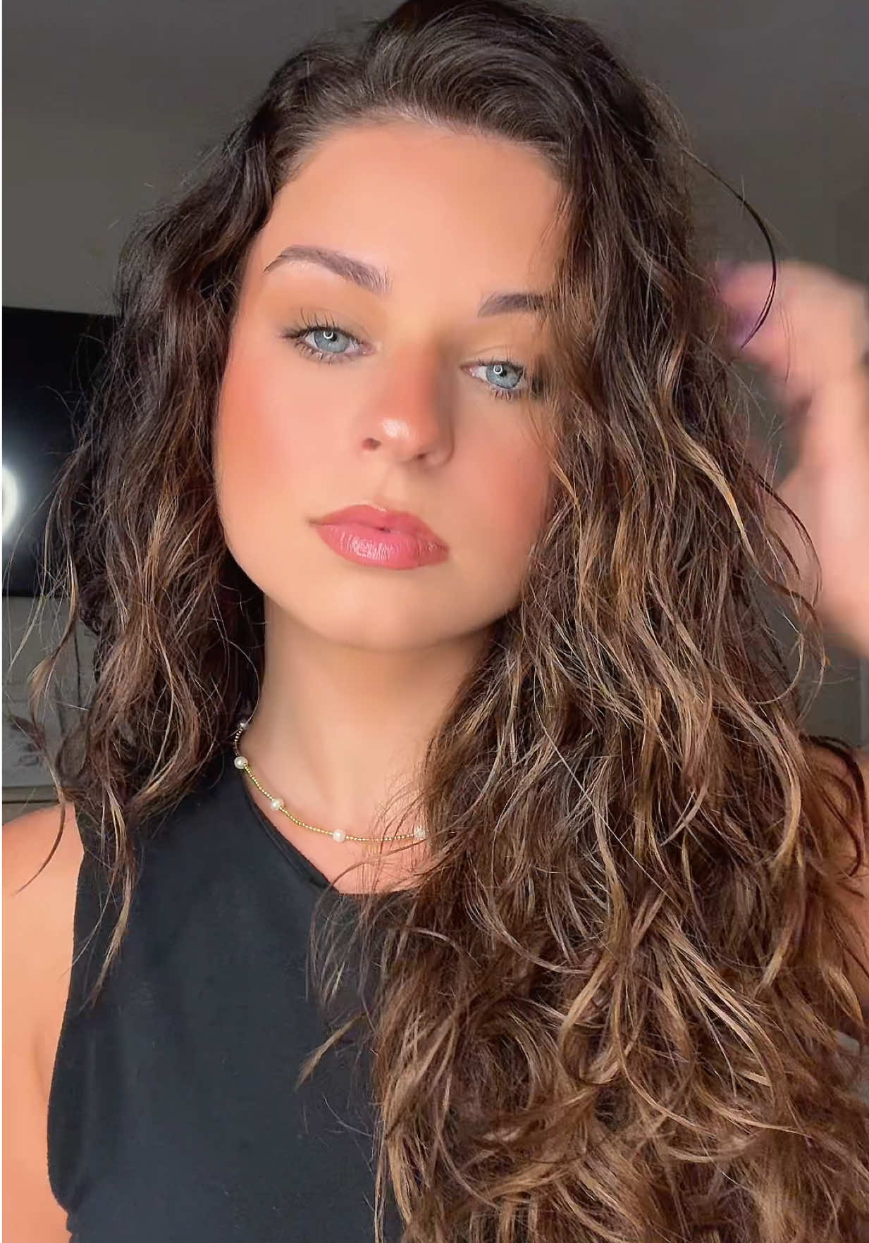 A post by @maicyrenee on TikTok caption: I missed my nail appointment to make this #makeup #hair #transition #grwm 