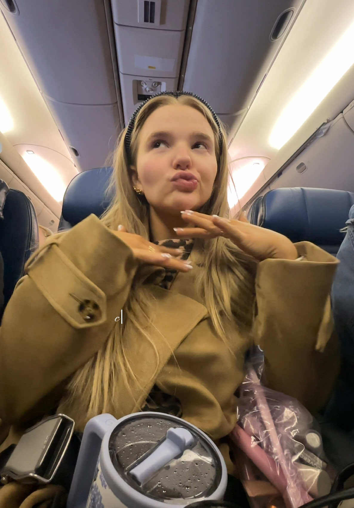 A post by @adaleenichols on TikTok caption: skincare in the air >>> no dry skin for the wedding !!! #skincare #flying #skincareroutine #travel #airplane #plane #london #dayoff #vacation #nurse #nursetok #nursesoftiktok #rn #nursing #newgradnurse #clearskin @Summer Fridays @loréal paris usa 