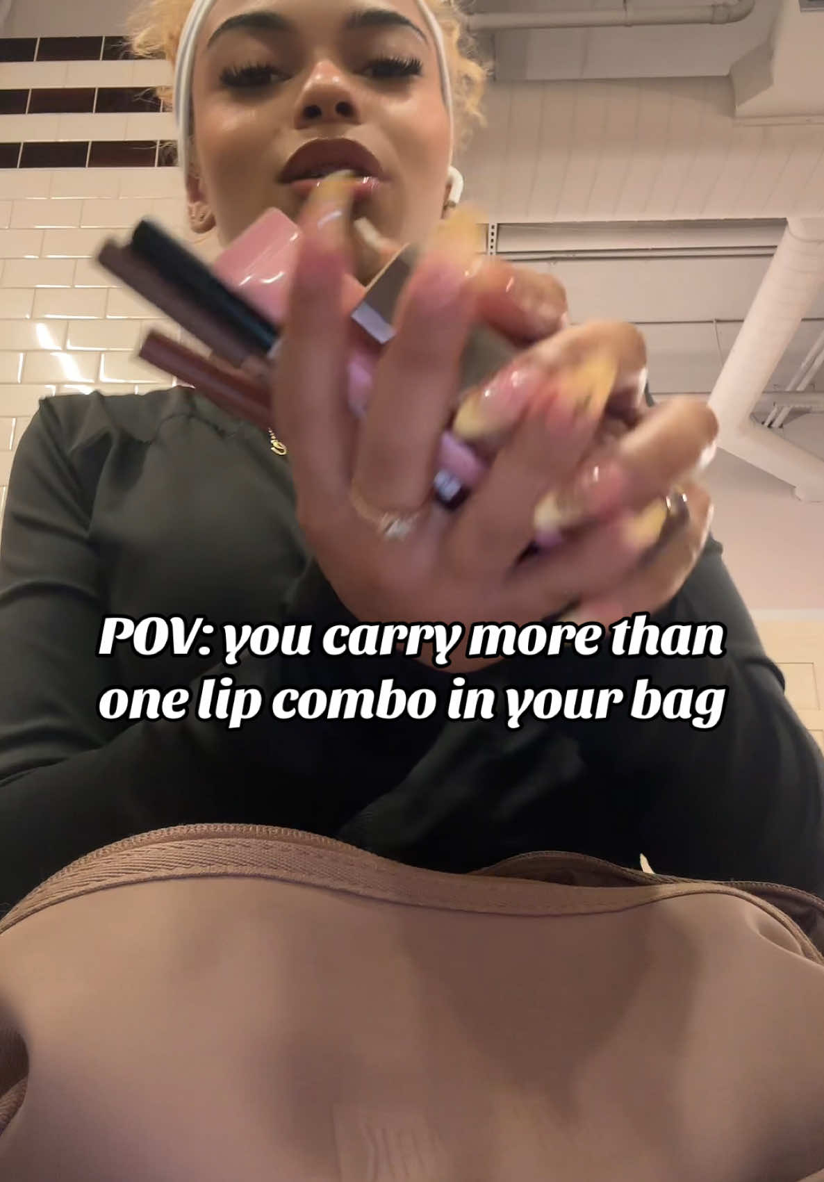 A post by @_iiamjvs on TikTok caption: I need a backup in my gym bag…well maybe a few back ups 😊 #fyp #relatable #lipcombo 