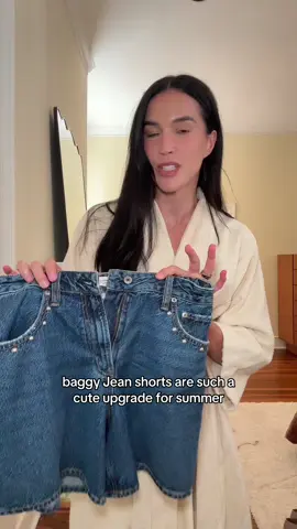 A post by @brittany.xavier on TikTok caption: love baggy denim shorts for summer #fashion #outfitidea #outfit 