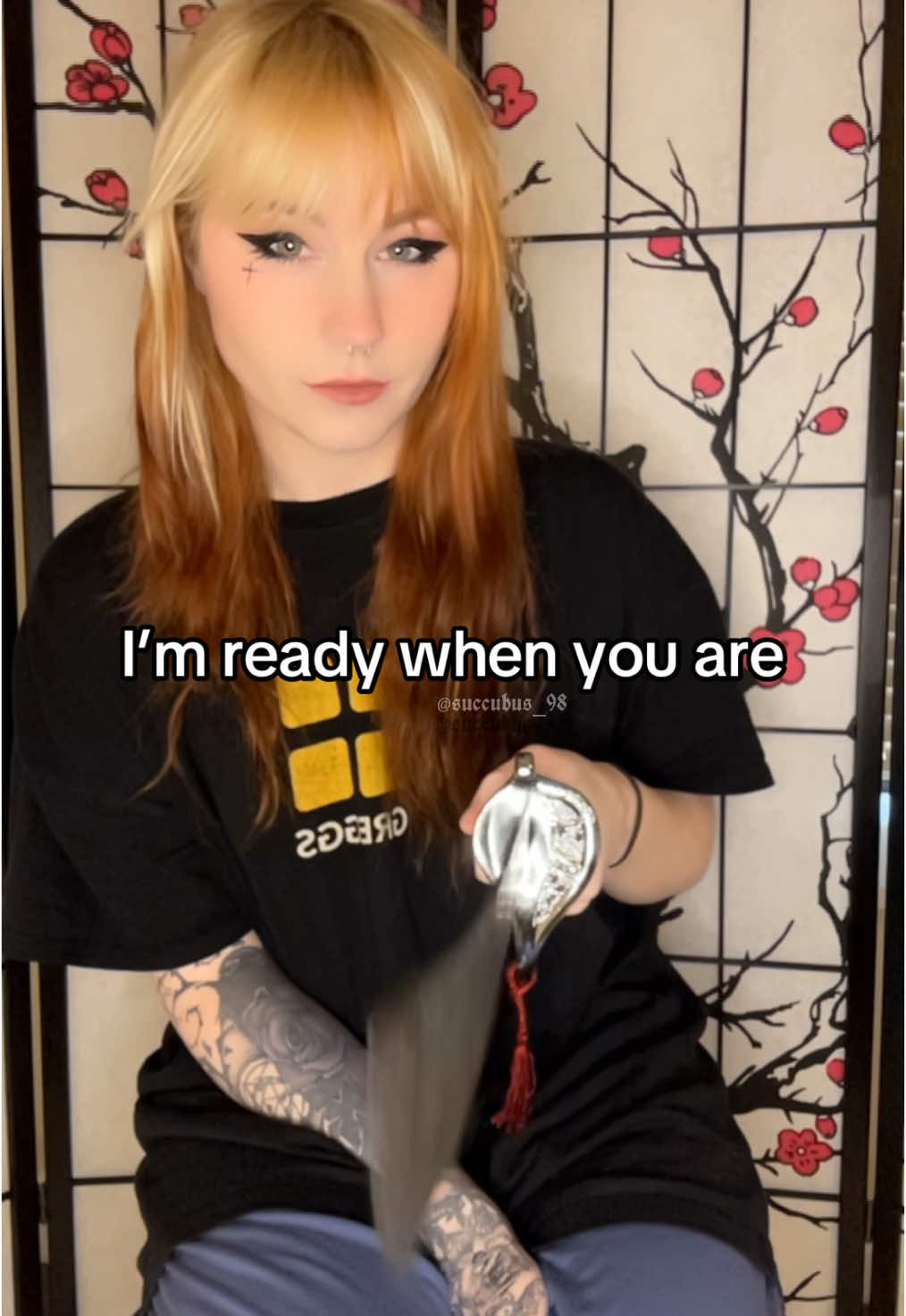 A post by @amber.hawking on TikTok caption: Sword fight? 🤺  #transgirl #tgirl #trans #transwoman #transgender #funny #relatable #tgirls #fyp #foryou #viral 