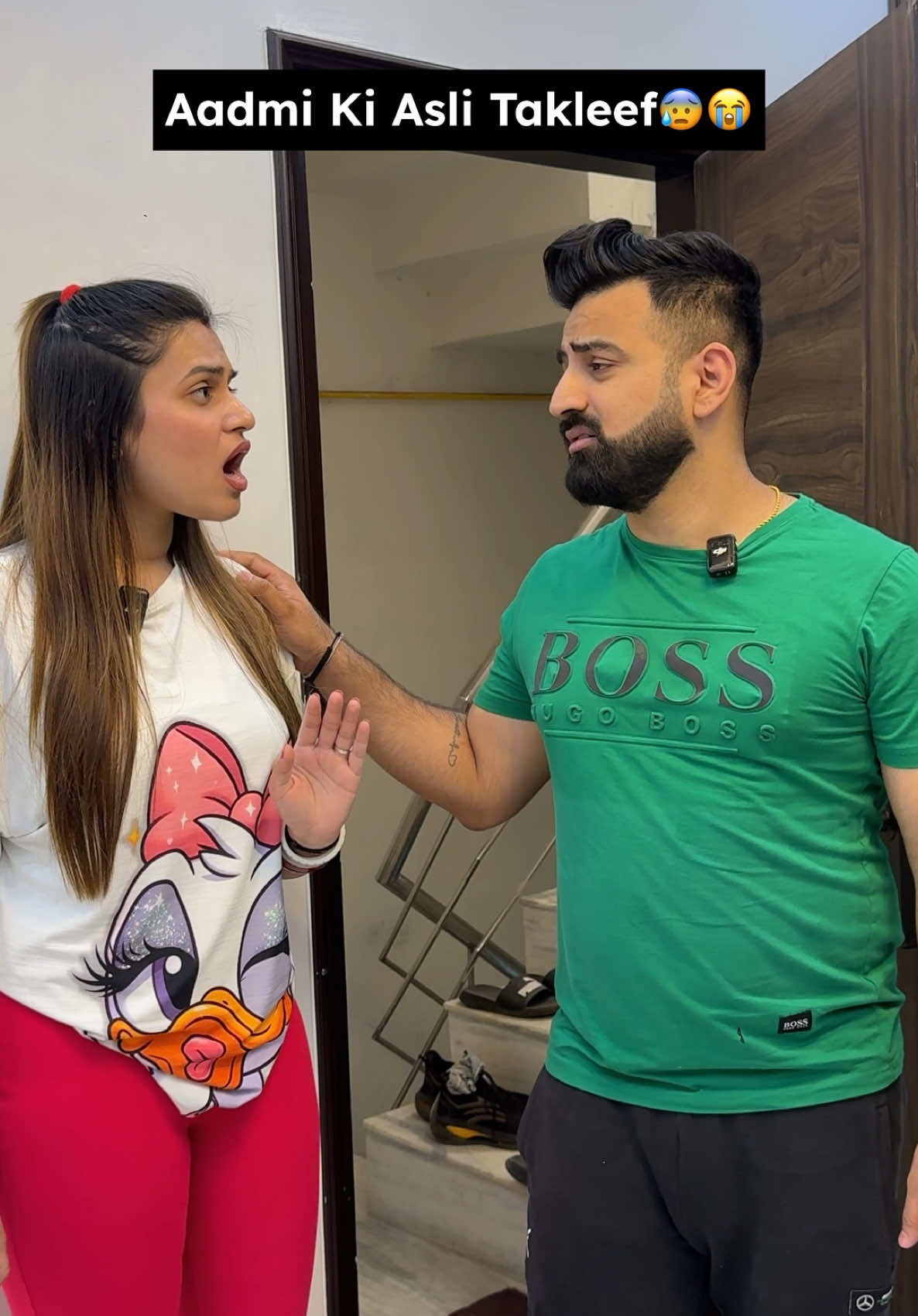 A post by @rajatbornstar on TikTok caption: Aadmi Ki Asli Taqleef 😂 #couplegoals #trending #tiktokviral #couplethings #rajatbornstar #rajatswati #funnyvideos #lovemarriage 