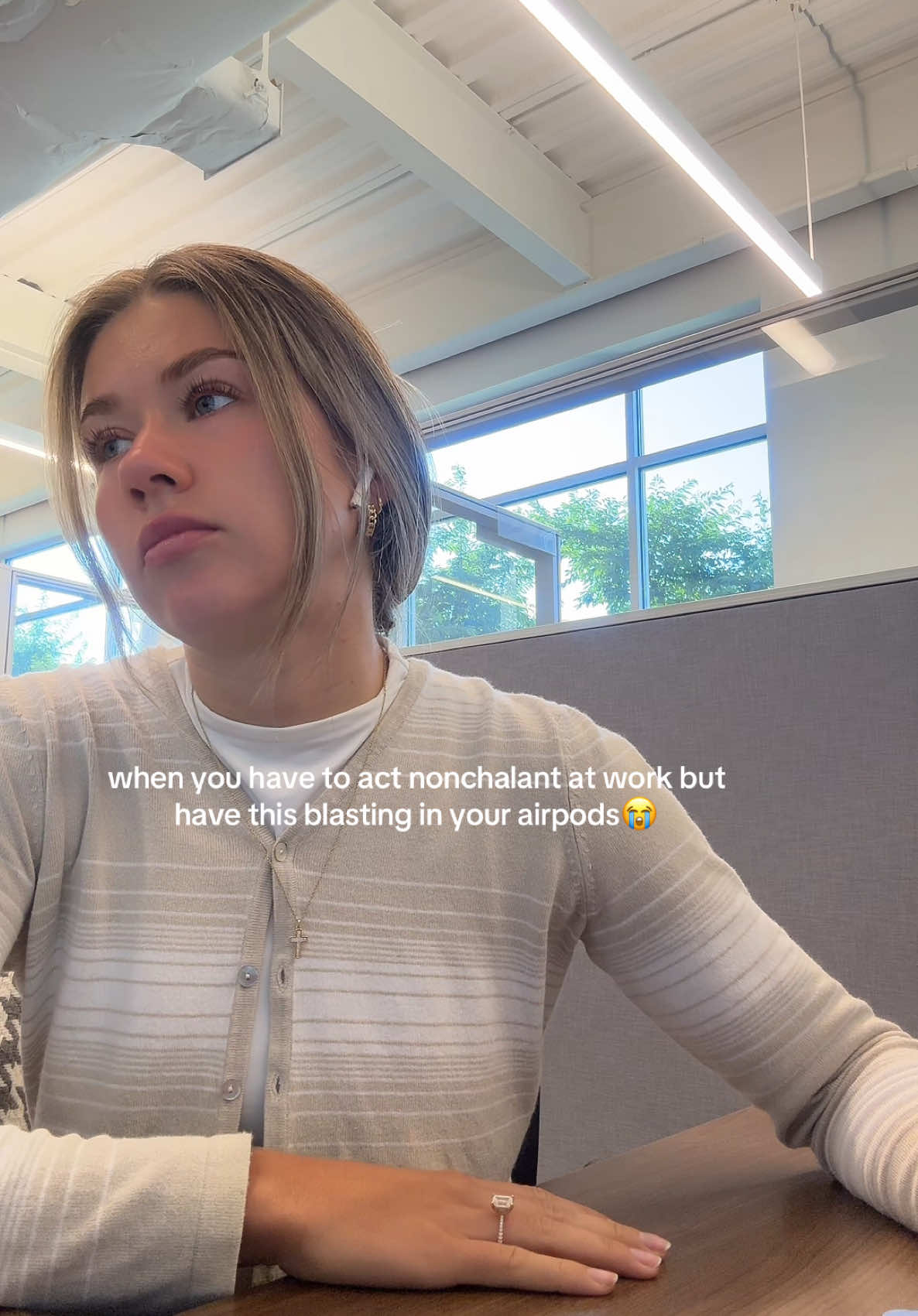 A post by @madisonlynge on TikTok caption: holding back tears fr😭😭😭 #worship #thegospel #worshipmusic #christianity #christianhumor 