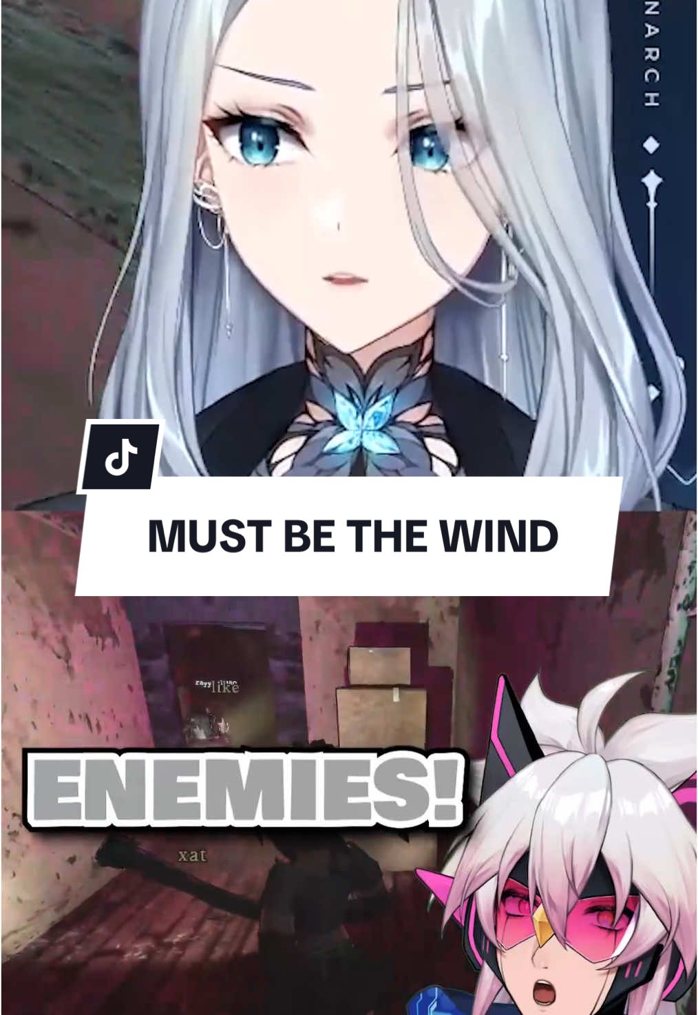 A post by @leeandlie on TikTok caption: “Must be the wind” #vtuber #envtuber #vtuberclips #vtuberen #vshojo #fyp #vtubermemes 