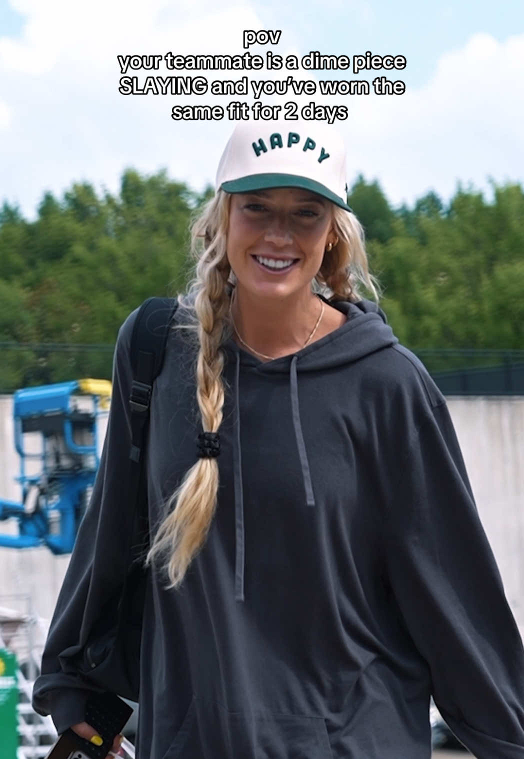A post by @sophiecham on TikTok caption: but at least I’m happy like my hat says🙃 #fyp 