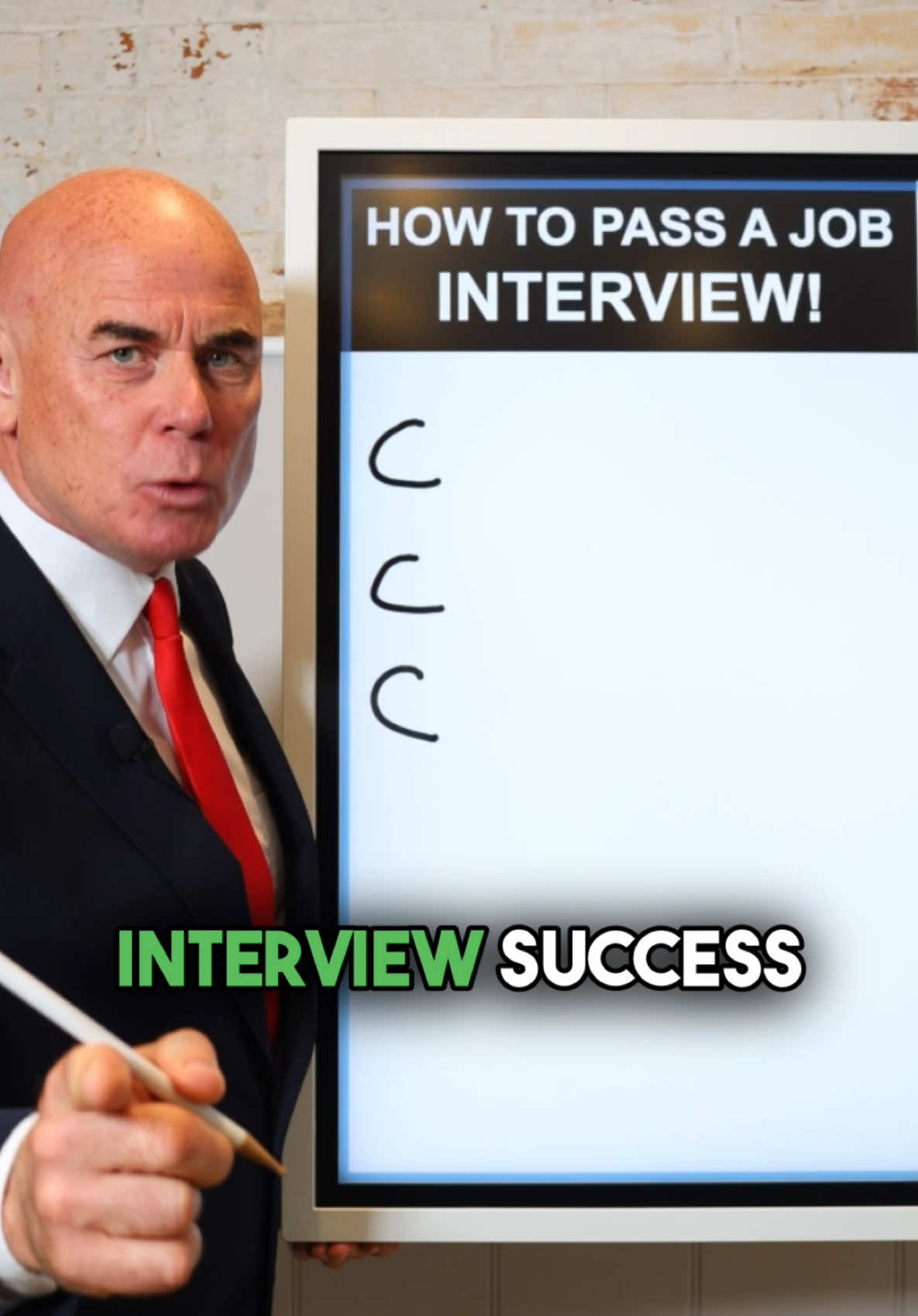 A post by @careervidz on TikTok caption: How to Pass a Job Interview in 3 Easy Steps! Use my 3 Cs to pass your next job interview with ease! #interviewtips #interviewquestions #interviewskills #richardmcmunn #careervidz 