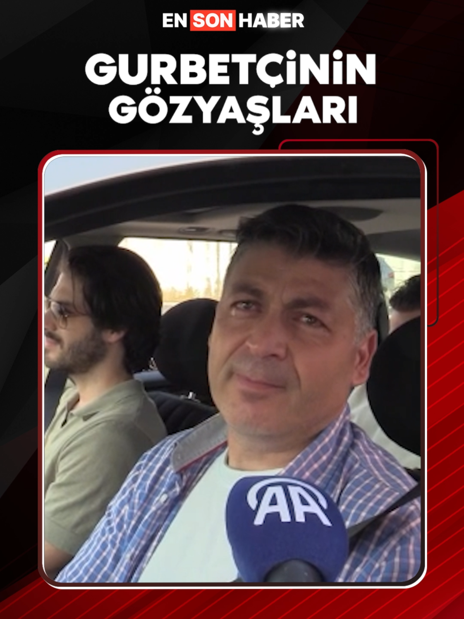 A post by @ensonhaber on TikTok caption: Yıllık izinlerini memleketlerinde geçirmek isteyen gurbetçiler, Türkiye sınırında duygusal anlar yaşadı. #türkiye #tatil #gurbetçi #bayram
