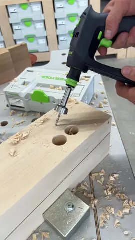 A post by @dustylumberco on TikTok caption: This is the new to North America @Festool Canada forstner bit set with a punch tool to swap from centering tip to centering bit. The centering bit is awesome because it allows you to drill on angles or to start a hole on one side of a board and then finish from the other side so there is a straight hole with no tear 