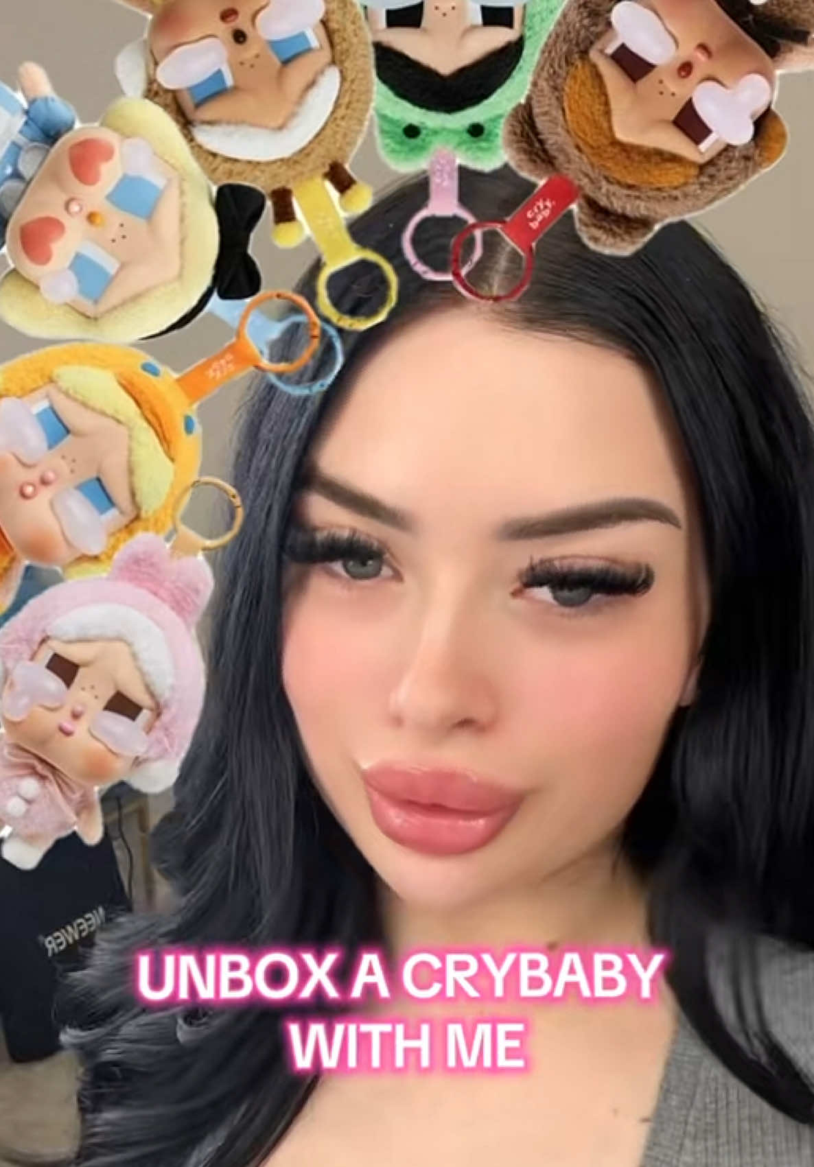 A post by @babessdreaa on TikTok caption: Bestiessss, unbox a “Crying Again” series Crybaby from @POP MART US  with me ❤️🐻  #fypシ #cryingagain #crybaby #cryingagainpopmart #popmart 