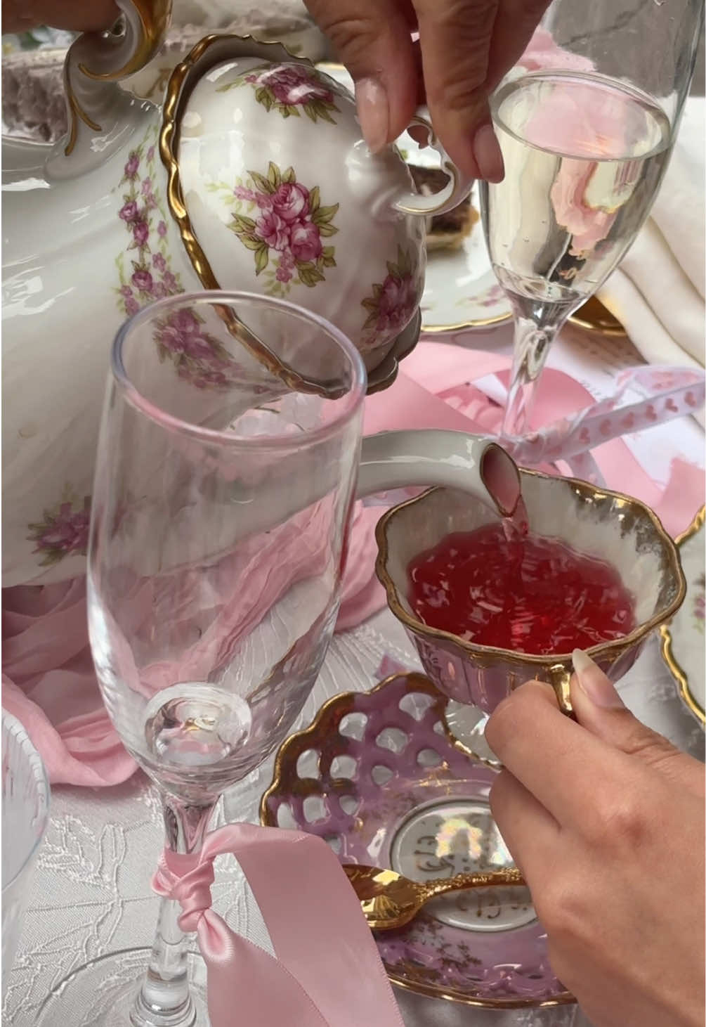 A post by @camrihewie on TikTok caption: never too old for tea parties and dressing up 😤🫖🦢💗 @Heirlume @supperbysarah 